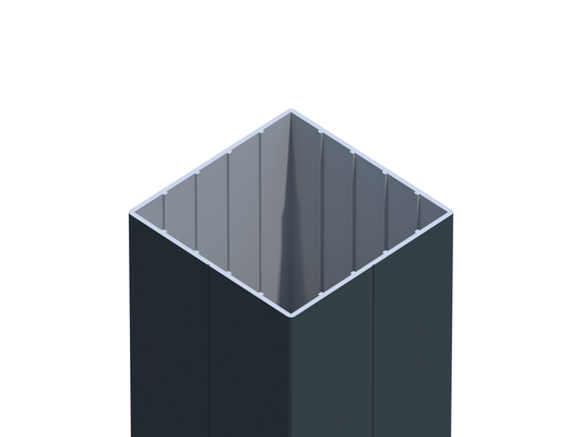 Alu-Pfostenprofil 87 x 87mm x 150cm - Anthrazitgrau / Weiß pulverbeschichtet