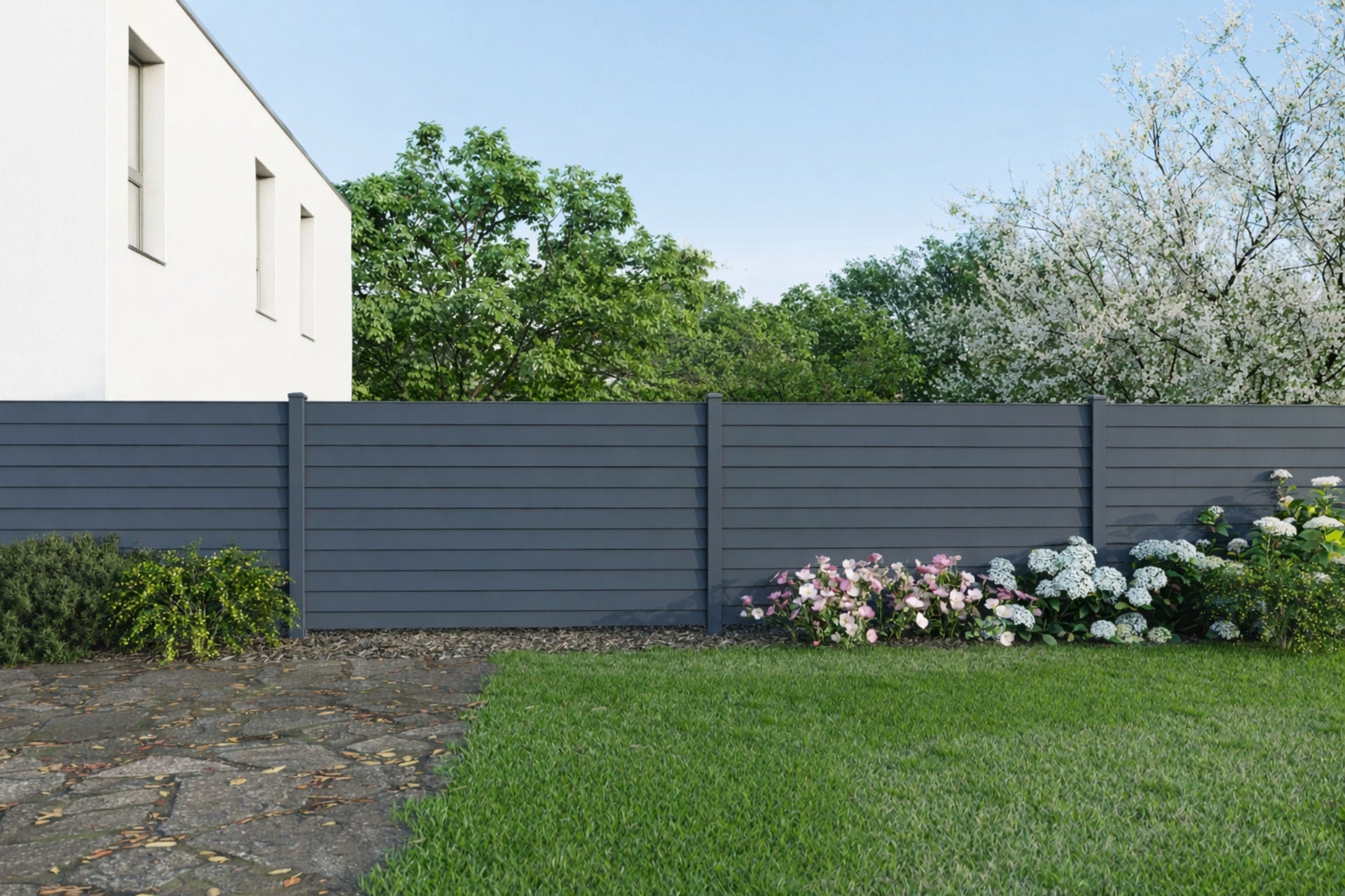 Alu Vorgartenzaun Stecksystem Lamellenoptik