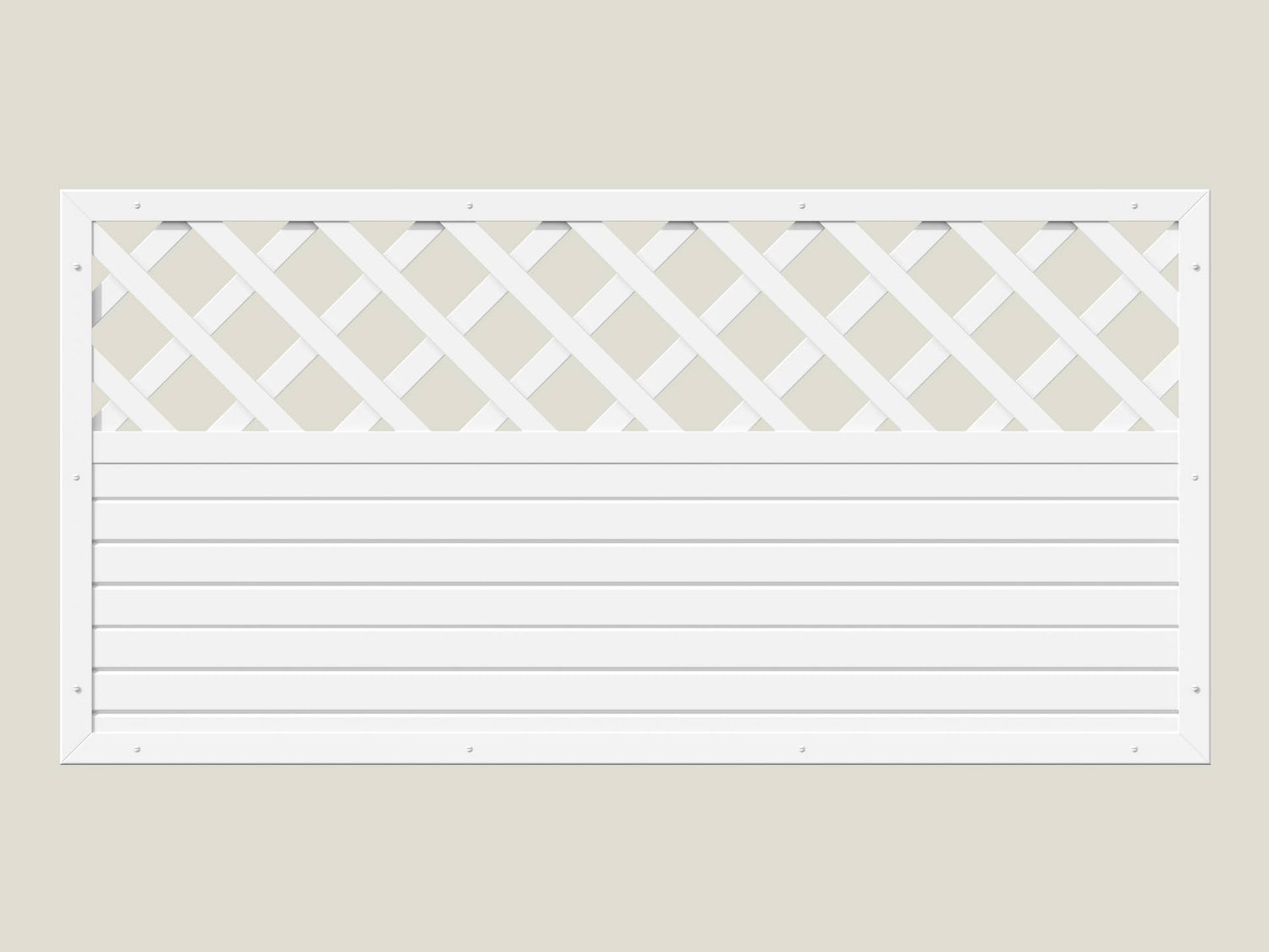 PVC Vorgartenzaun-Kombielement – 180×90cm - Weiß