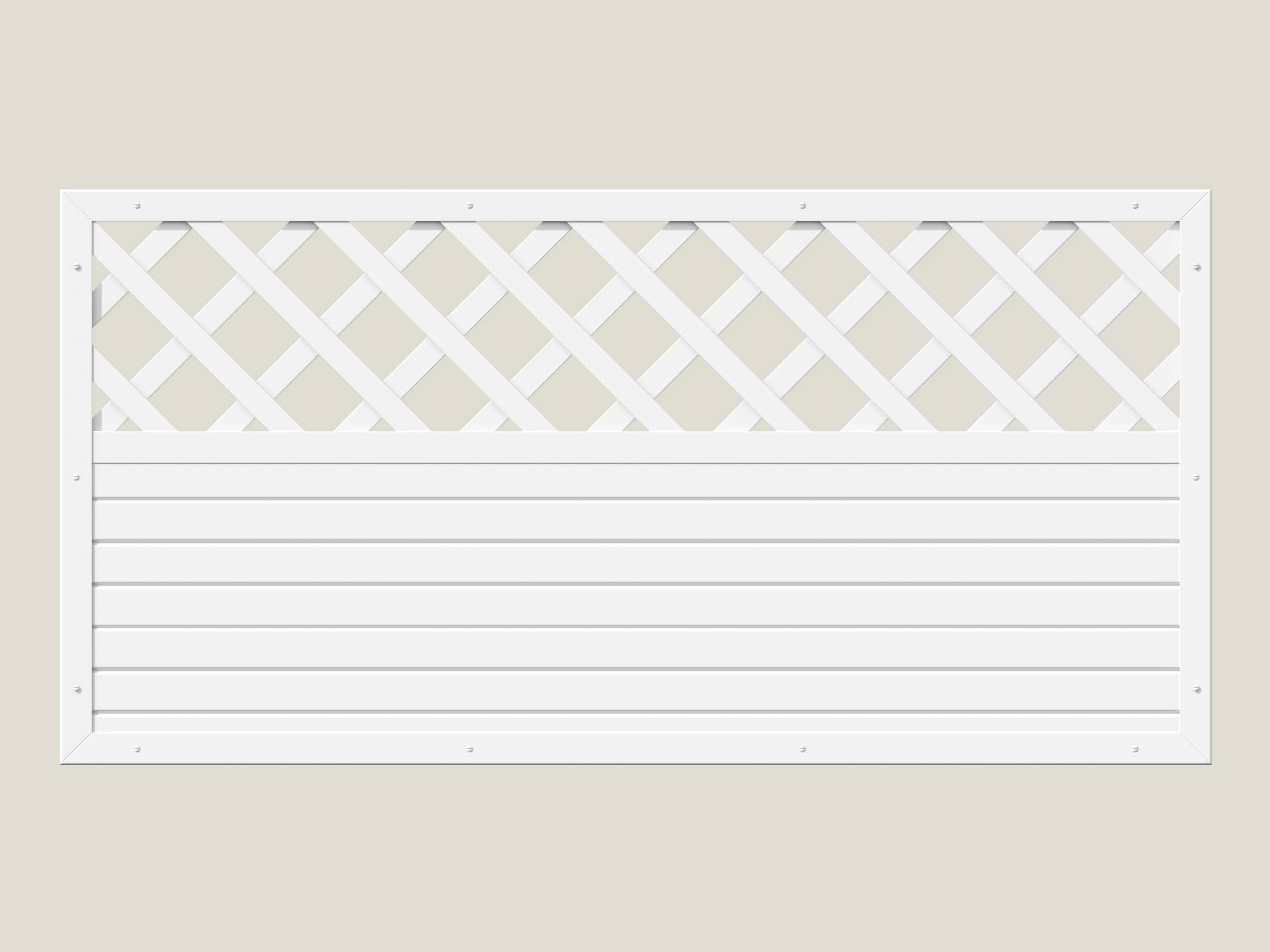 PVC Vorgartenzaun-Kombielement – 180×90cm - Weiß