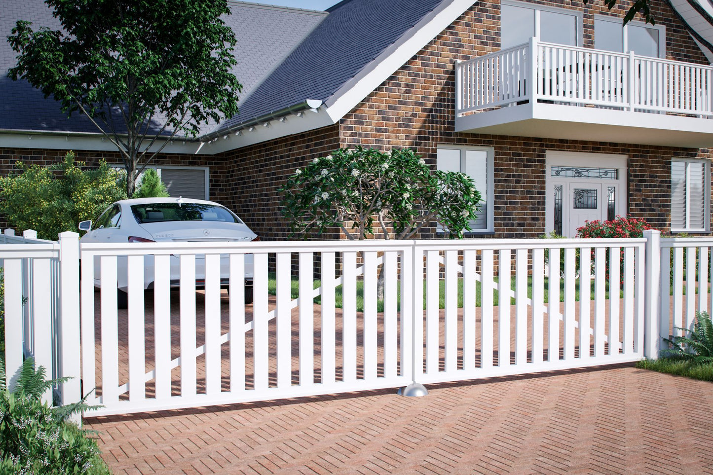 Railingzaun Kunststoff Doppeltor 400cm x 90cm