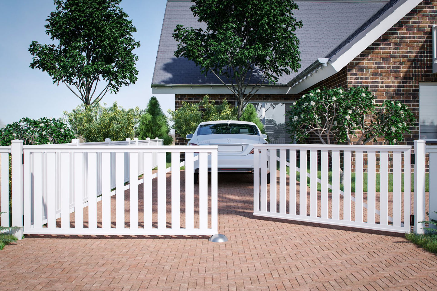 Railingzaun Kunststoff Doppeltor 400cm x 90cm