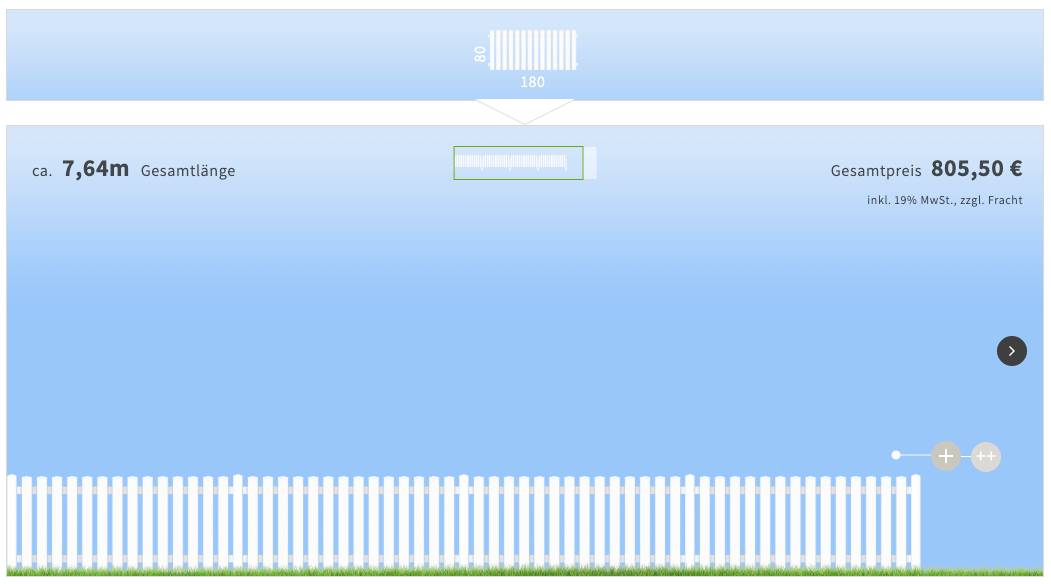 Vorgartenzaun Kunststoff Konfigurator