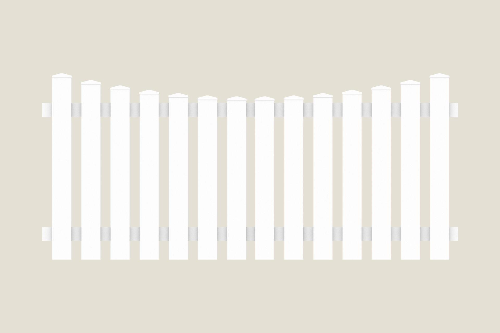 Vorgartenzaun Kunststoff Bogen unten aussen