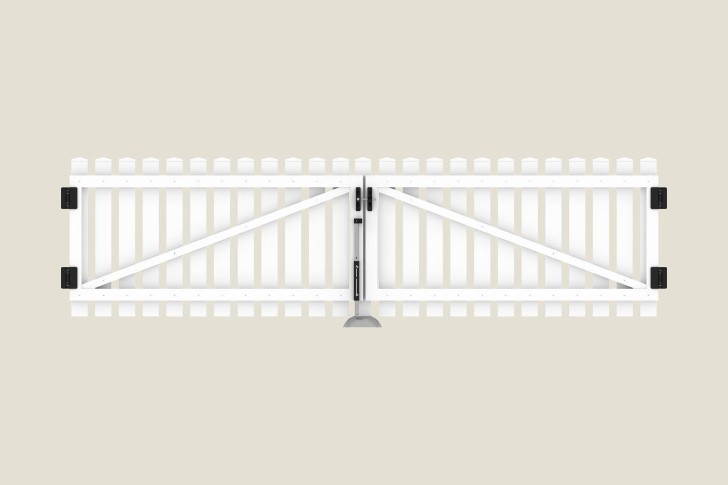 Vorgartenzaun Kunststoff Doppeltor 300 x 80cm - weiß