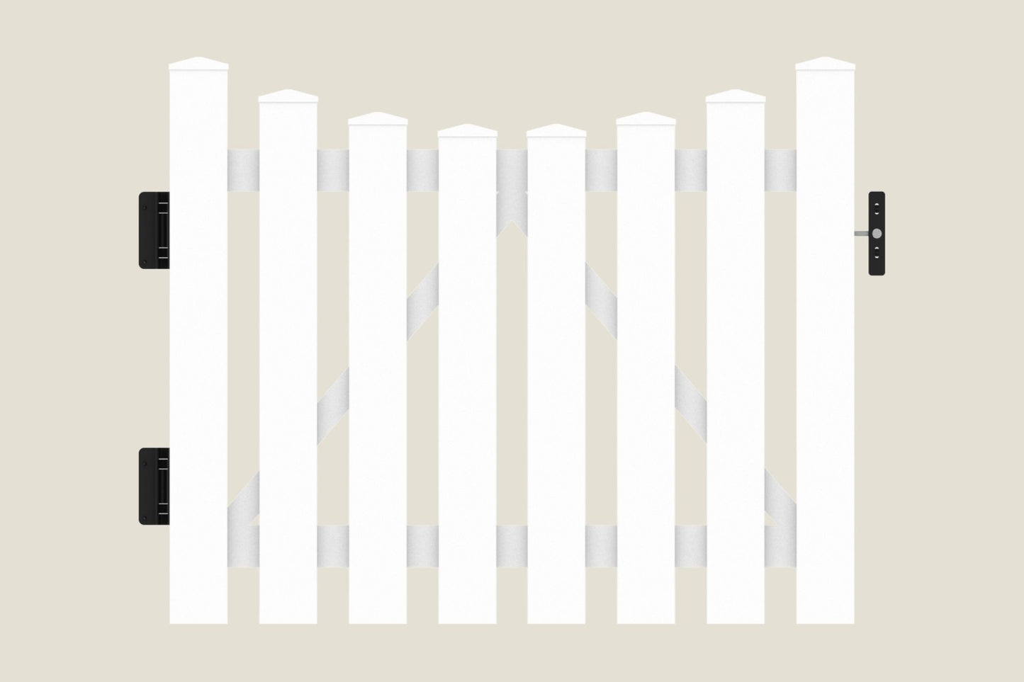 Vorgartenzaun Kunststoff Pforte 100 x 80cm - weiß