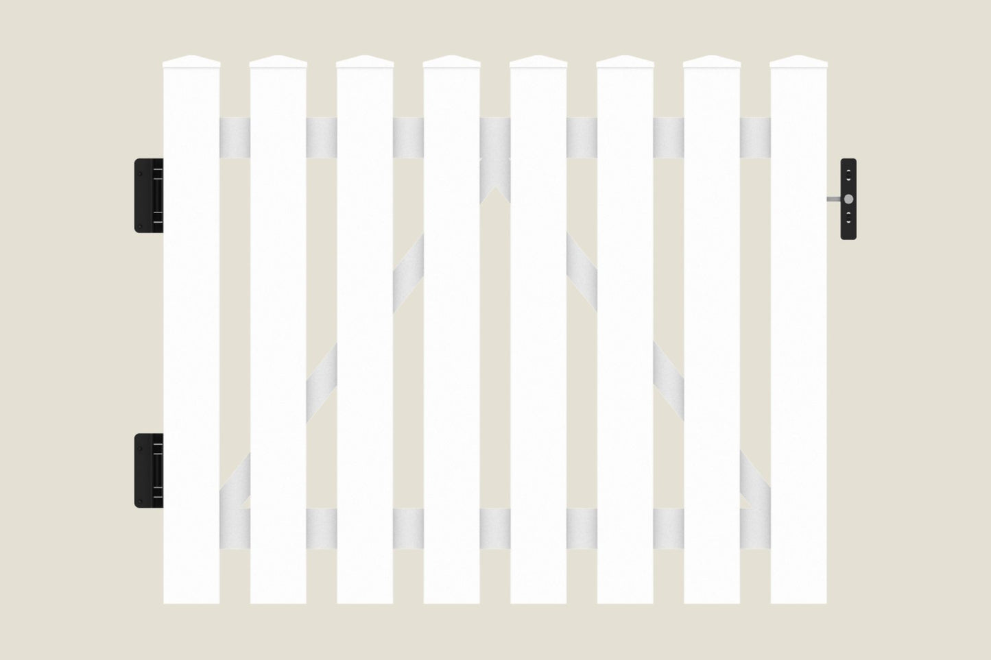 Vorgartenzaun Kunststoff Pforte 100 x 80cm - weiß