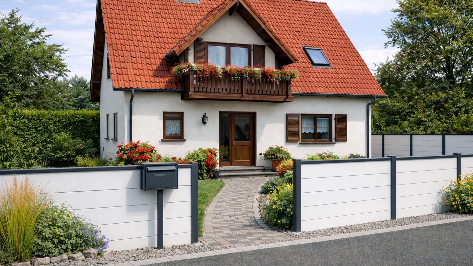 PVC Vorgartenzaun Stecksystem