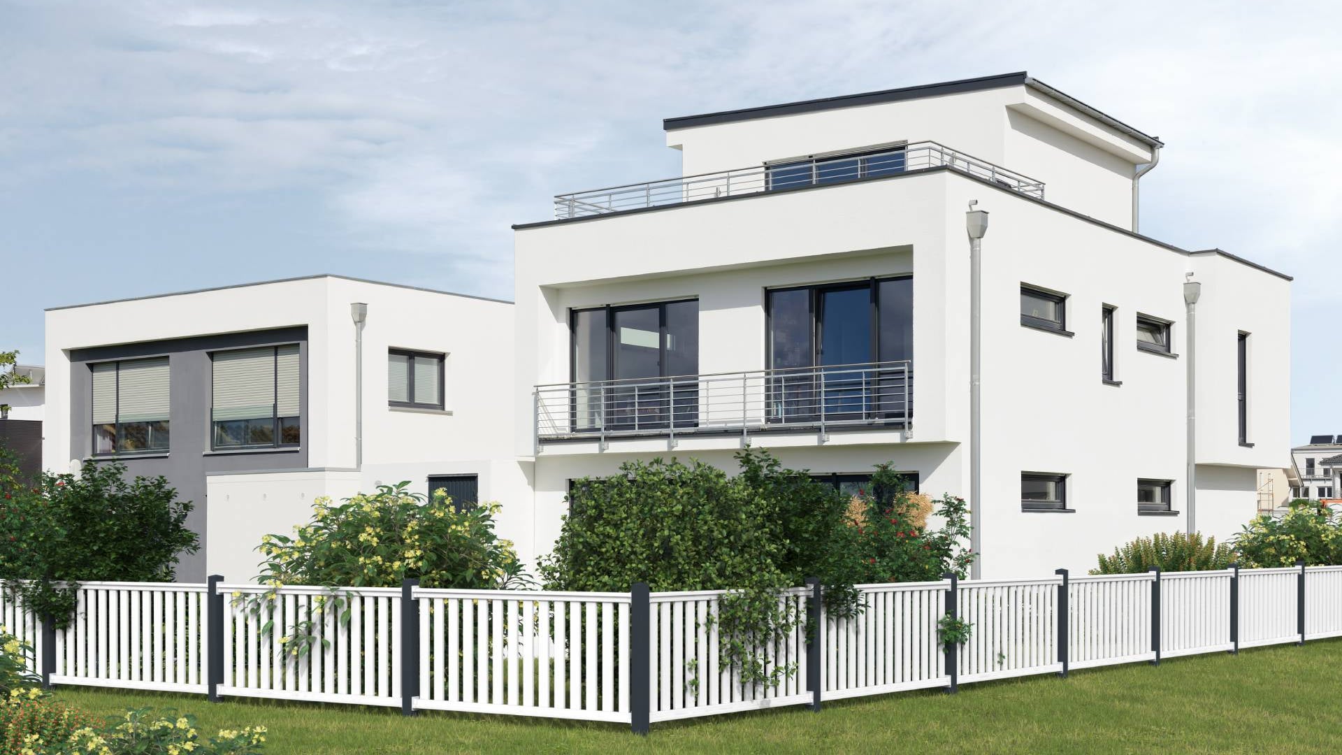 Railingzaun PVC mit 82er Latte