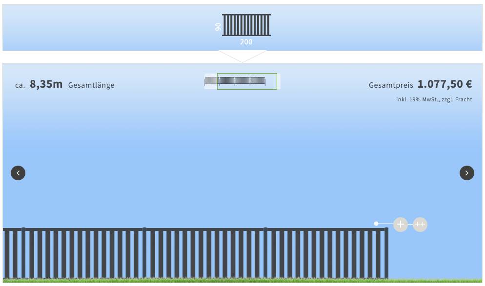 Vorgartenzaun Aluminium Konfigurator
